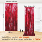 GOER 3.2 ft x 9.8 ft Metallic Tinsel Foil Fringe Curtains Party Photo Backdrop Party Streamers for Birthday,Graduation,New Year Eve Decorations Wedding Decor (5 Pcs,Burgundy)
