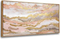 Abstract Pink Canvas Wall Art Framed Gold Abstract Line Artwork for Living Room Decor Canvas Art Bedroom Pictures Office Decoration for Wall 30x60in