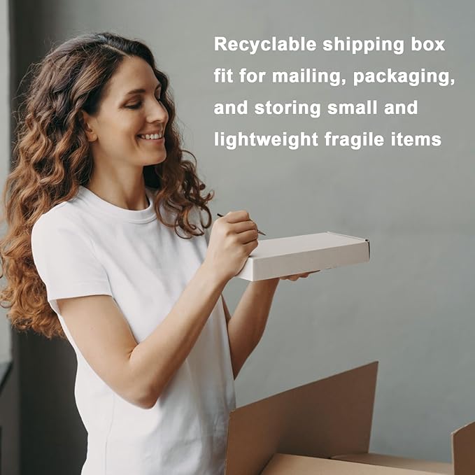 MEBRUDY 6x4x1 Inches Shipping Boxes Pack of 50, Small Corrugated Cardboard Box for Mailing Mailer Packing, White