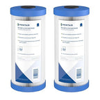Pentair Pentek R50-BB Big Blue Sediment Water Filter, 10-Inch, Whole House Pleated Polyester Filter Cartridge, 10" x 4.5", 50 Micron, Pack of 2