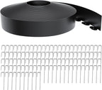 Landscape Edging 4 Inch Tall 100FT with 110Pcs Metal Spikes, Plastic Garden Edging Border Landscape Edging Border Lawn Edging for Landscaping, Flower Bed, Yard