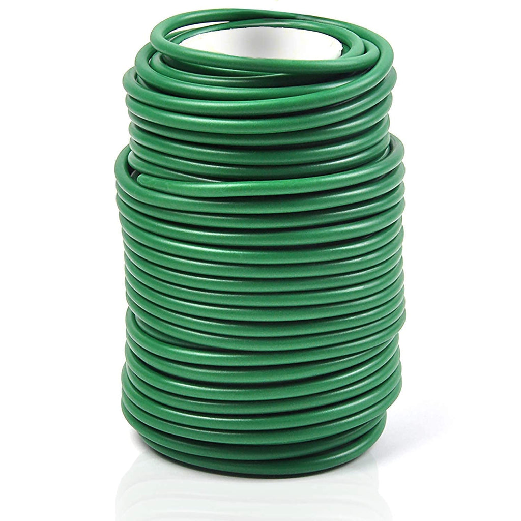 Decoroca Soft Plant Ties for Support - 65.6' Reusable Waterproof Plant Wire, 3.5mm Garden Twist, for Indoor & Outdoor Plants and Home Organizing（1pc/Green）