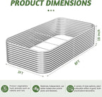 2 Pack Tall 8x3FT Corrugated Galvanized Steel Raised Garden Bed Outdoor, Metal Above Ground Garden Bed for Vegetables and Flowers, Raised Beds for Gardening