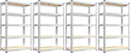 REIBII Storage Shelves 2020LBS Garage Shelving Heavy Duty Shelving 5 Tier Metal Shelving Units for Storage Adjustable Pantry Shelves for Kitchen Warehouse Basement 28" W x 12" D x 59.8" H, 4 Pack