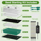 120-Cell Self-Watering Seed Starter Tray with Grow Light, Indoor Seed Starting Kit Trays with Heat Mat, Adjustable Brightness Plant Germination Trays Growing Kit with 4.13" Humidity Dome for Seed Grow