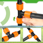 Tujoe 50 Pcs Drip Irrigation Tee Fittings 5/8 Inch Universal Tee Connector Drip Tubing Fittings Barbed Compatible with Most 16-17 mm Garden Hose Tubing Sprinkler Systems