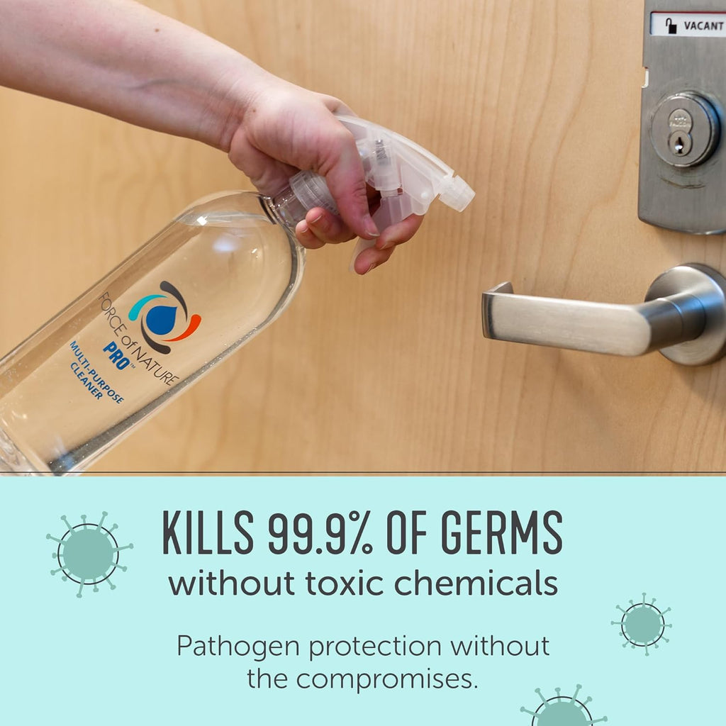 Force of Nature Multi-Purpose Cleaner, Disinfectant & Deodorizer | Kills 99.9% of Germs (Pro Kit (Commercial Use) & 10 Capsules (10mL each))