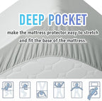 MATBEBY Bedding Quilted Fitted California King Mattress Pad Cooling Breathable Fluffy Soft Mattress Pad Stretches up to 21 Inch Deep, Cal King Size, Light Grey, Mattress Topper Mattress Protector