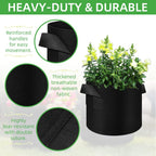 LITLANDSTAR 50 Pack 5 Gallon Plant Grow Bags, Breathable Felt Non-Woven Aeration Fabric Plant Grow Pots, Garden Planting Containers for Nursery Vegetable Flower Grow Bags with Handles (11.8x9.8inch)