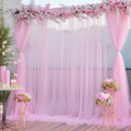 20x10 Pink Tulle Backdrop Curtains for Parties, Sheer Backdrop Curtain Wedding Photo Background Drapes for Baby Shower Photography Birthday Party