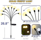 Solar Firefly Lights 2 Pack 16 LED Lights 2 Lighting Modes for Garden, Patio and Yard Solar-Powered LED Lights (Warm White)