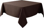 Biscaynebay Textured Fabric Square Tablecloth 60x60 Inch, Brown Water Resistant Table Cloth Small Card Folding Table Covers Linen for Dining, Kitchen, Wedding and Parties etc. Machine Washable