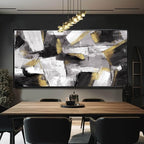 Kureful Large Abstract Wall Art for Living Room Gold Abstract Maximalist Decor for Bedroom Home Office Decor 30x60 Inch Ready to Hang