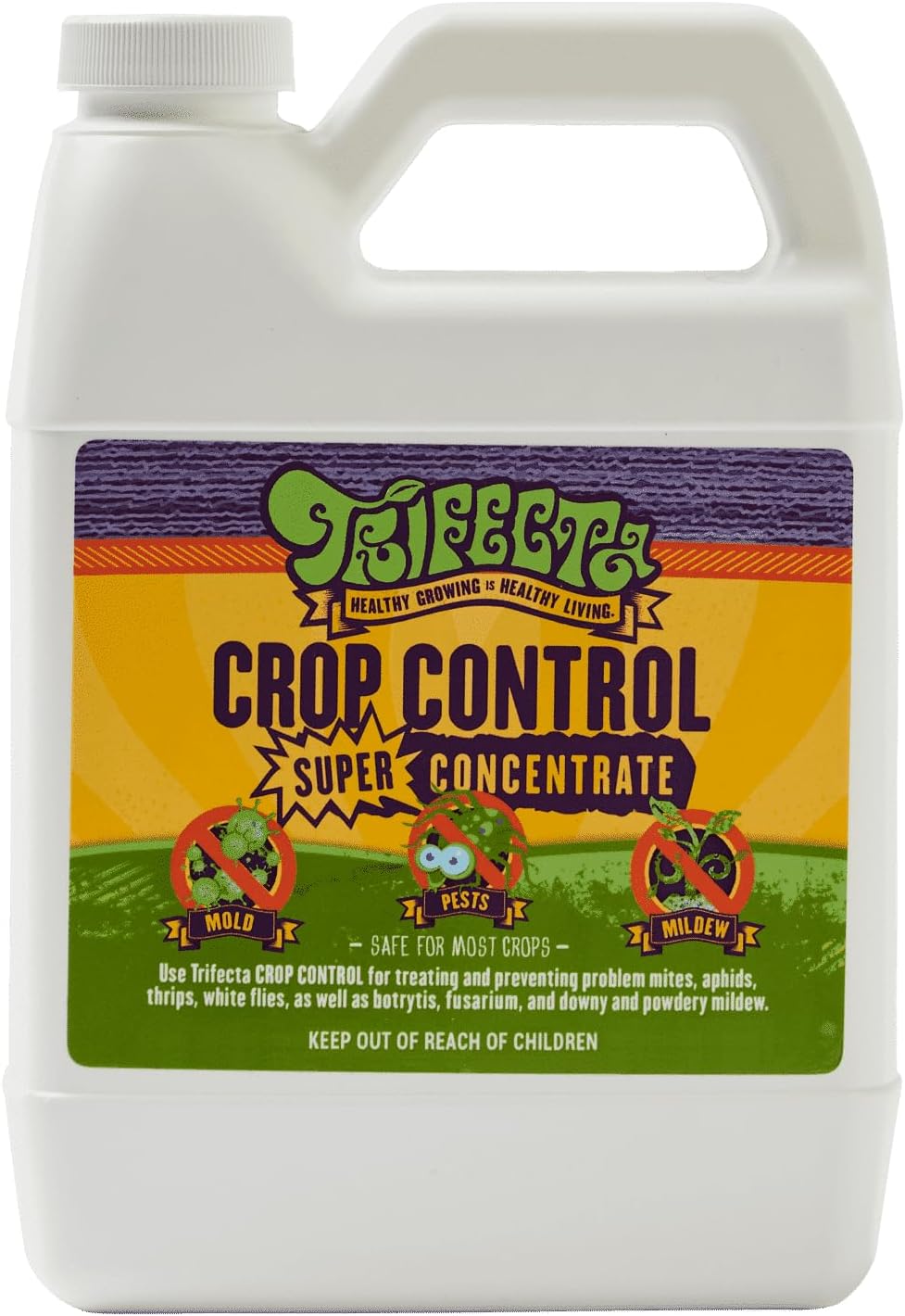 Trifecta Crop Control Super Concentrate All-in-One Natural Pesticide, Fungicide, Miticide, Insecticide, Help Defeat Spider Mites, Powdery Mildew, Botrytis, Mold, and More on Plants 16 OZ