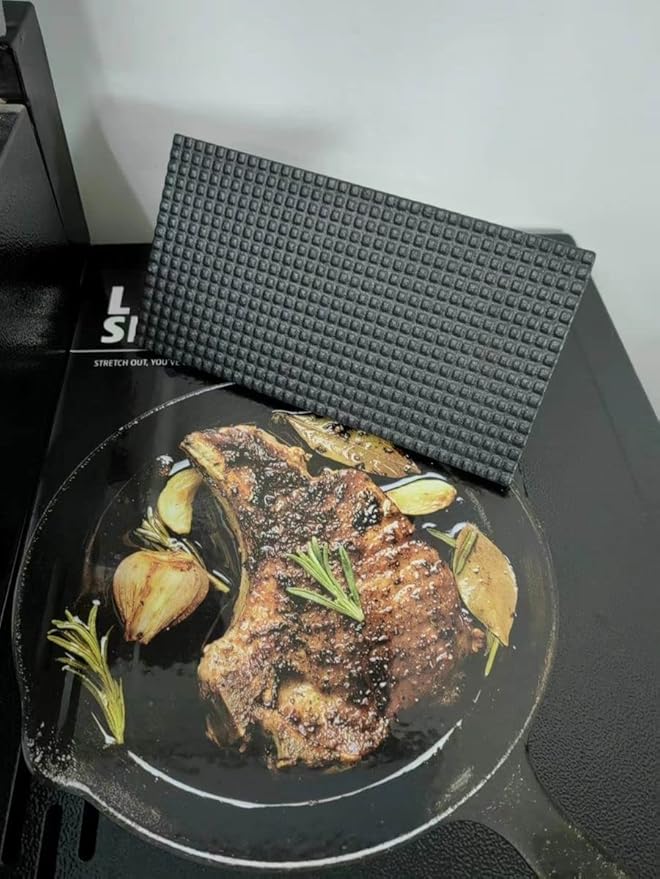 8.3"×4.3" Heavy-Duty Cast Iron Grill Press and Steak Weight with Cool-Touch Comfort-Grip Wood Handle - BBQ Accessories for Griddle, Outdoor Grill, Panini, Tortilla (2 Rectangle)