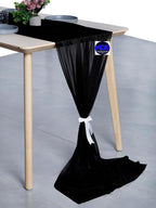 MDS 25 Pack 10ft Chiffon Table Runner 29 x 120 Inches Sheer Wedding Runner Romantic Rustic Table Runner for Wedding Decorations, Birthday Parties, Bridal Shower Party Arch Decor - Black