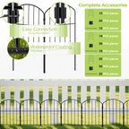 VANCASTLE Decorative Garden Fence Outdoor, 10.5ft (L) x 24in (H), 10 Panels