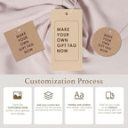 50-200 pcs Custom Hang Tags, Personalized Clothing Tags with Logo & Text, Custom Tag for Handmade Items, Business, Ideal for Apparel, Jewelry, Weddings, Mother's Day, Gift Label