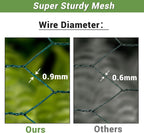 Chicken Wire Fencing Mesh, Galvanized Hexagonal Floral Chicken Wire, Outdoor Anti-Rust Poultry Netting for Garden Fence (4 ft x 100 ft, PVC Coated)