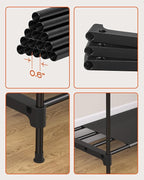 Clothes Rack, Portable Closet, 81.1 Inch Large Capacity Wardrobe Closet, Clothes Storage Organizer with Shelves and 3 Hanging Rods, Easy to Assembly, Black PCT033B01
