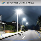 6000W Solar Street Lights Outdoor, 7000K Solar Light Outdoor LED Street Light Dusk to Dawn, LED Wide Angle Lamp with Motion Sensor and Remote Control, for Parking Lot, Yard, 2 Pack