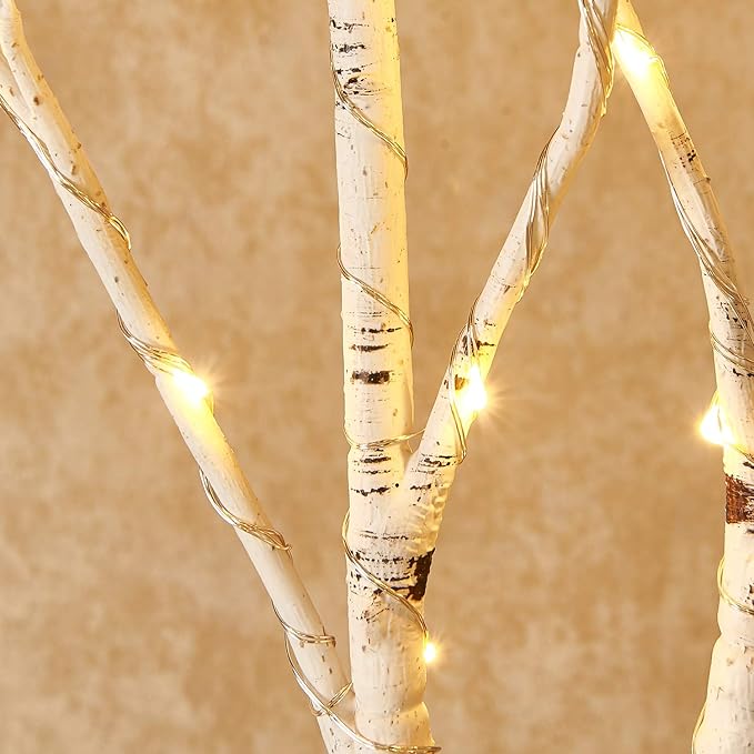 Hairui Lighted Birch Branches Battery Operated with 8 Functions 100 Multi Color and Warm White Lights, Pre Lit Twig Branches for Easter Christmas Party Room Decoration