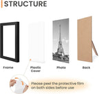 upsimples 10 Pack Picture Frames Collage Wall Decor for Mounting or Tabletop Display, Photo Gallery Frame Set for Family, Multi Sizes Including 8x10, 5x7, 4x6, Black