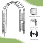 VINGLI Garden Arbor, Arch Archway for Wedding Ceremony Party, Steel Garden Trellis for Plant Climbing, Christmas Garden Decorations Pergola for Garden, Backyard, Lawn (Black, 52.2x22.8x83.9in)
