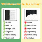 Bird Netting 25x50 Ft, 1 in Mesh Heavy Duty Garden Netting Pest Barrier for Plants, Fruit Trees, Vegetables, Extra Strong Woven Mesh Netting, Animal Fencing Against Birds, Deer, Poultry