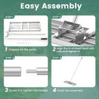 Goplus Lawn Leveling Rake, 30" x 10" Heavy Duty Level Lawn Tool w/ Ergonomic Handle for Soil, Effort-Saving Landscape Rake for Garden, Backyard, Golf Course, Farm, Pasture, Silver