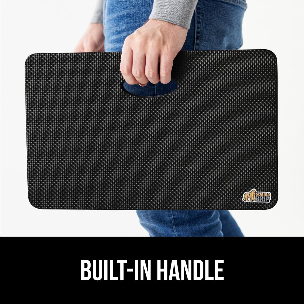 GORILLA GRIP® Extra Thick Supportive Foam Kneeling Pad, Large Cushion Heavy Duty Knee Pads for Gardening, Baby Bath Time, Dirt and Water Resistant, Workout and Garden Supplies, 17.5x11, Black
