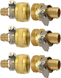 YOUHO Garden Hose Adapter 3/4" Drip Irrigation Tubing to Faucet - Reusable Connector Fittings for Most Rain Bird, Orbit, Dig, Toro 3/4 Tubing x 3/4" GHT Garden Hose Repair kit(3Sets)
