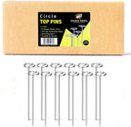 8 Gauge Circle Top Lanscape Pins - 25 Pack x 6 Inch Galvanised, Heavy Duty, Not Easy to Bend, Garden Stakes for Tarps, Lawn Turf, Weed Mats, More Holding Power (25 Pins)