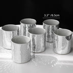 WDHODEC 6 Pcs Disco Vases Bulk Silver Mirror Disco Ball Flower Vase Glass Candle Holder for Wedding Table Centerpieces Decoration 4"