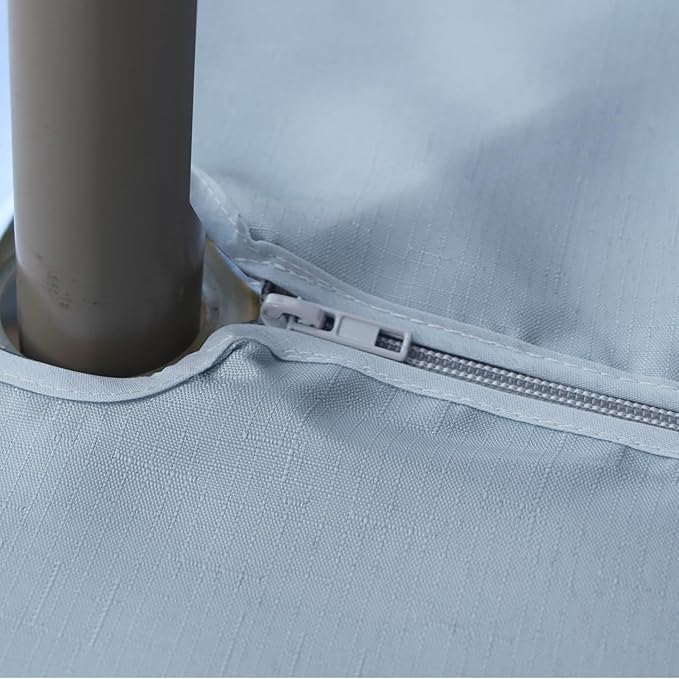 Outdoor Tablecloth Wrinkle-Free Stain Resistant Waterproof Polyester Fabric Table Cover with Zipper Umbrella Hole for Picnic/Party/Dinner/Patio Garden(60×60inch Square,Zippered,Blue Fog)