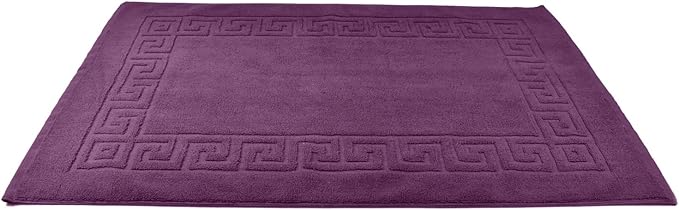 DAN RIVER Greek Bath Mat - Purple Passion, 100% Ring Spun Cotton, Pack of 2, 20x32 inches, 800 GSM, Non-Slip, Absorbent, Quick Drying, Machine Washable Bathroom Floor Mats for Shower, Kitchen & Bath