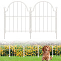 10 Pack White Decorative Garden Fence, 17in(H) x 10ft(L), with Ground Stake