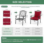 Summsun Outdoor Cushions for Patio Furniture, Double-Sided Waterproof Backrest and Seat Cushion Set with Removable Cover, 19 x 19 Inch, Red, 1 Set