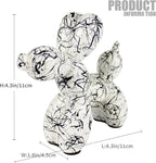Creative Balloon Dog Statues Small Ceramic Animal Sculpture Modern Home Decor Living Room Desktop Decorations Bedroom Office Cabinet Ornament (White-B)