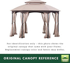 Garden Winds Durable 350 Replacement Canopy Top Compatible with Manhattan 10’ x 12’ Gazebo Model L-GZ1138PST - Stripe Canyon