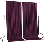 AK TRADING CO. 10 feet x 10 feet Eggplant Purple Polyester Backdrop Drapes Curtains Panels with Rod Pockets - Wedding Ceremony Party Home Window Decorations