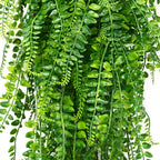 6 Pcs Artificial Hanging Ferns Plants Fake Hanging Plants Fake Ivy Boston Ferns Vine Outdoor Indoor Home Décor UV Resistant Plastic Plants (Green)