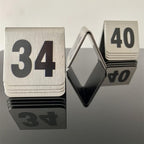 10 Pcs Metal Place Cards Stackable Tent Style Table Numbers，Place Card Holders for Celebration Wedding Party Restaurants Cafes Bars Gatherings meeting Room Board Game Serial (Small 31-40, Black)