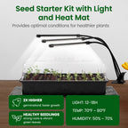 SOLIGT 60 Cell Seed Starter Tray Kit with Grow Light and Heat Mat