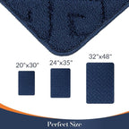 Walensee Indoor Doormat, Front Door Mat for Entrance (20"x32"Navy Blue) Machine Washable Entryway Rug, Non Slip Trapper Door Rugs Absorbent Dirt Low Profile Shoes Scraper Inside Floor Mats