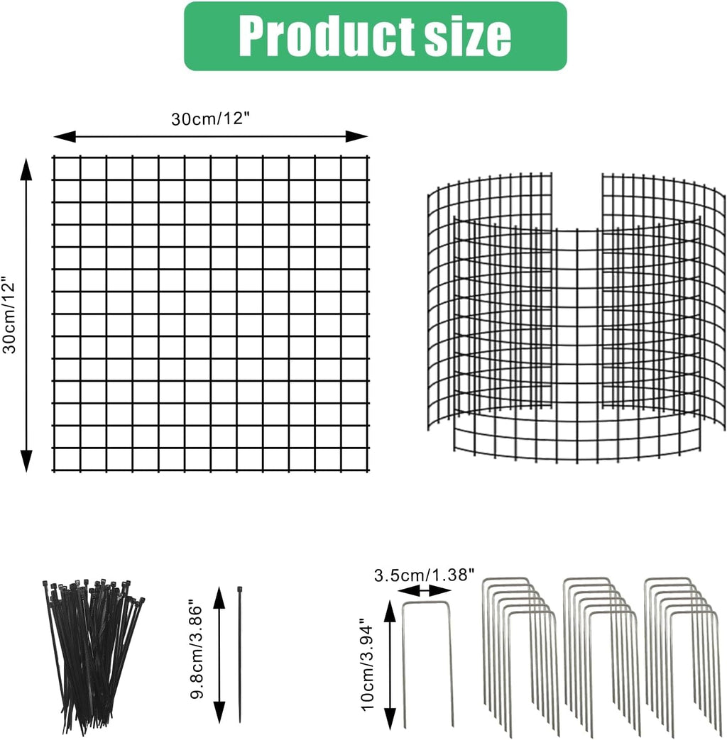 Eunika 18 Pcs Round Plant Protector from Animals, 6 Pack 12" x 12" Metal Mesh to Keep Animals Out Wire Plant Protectors for Rabbits Chicken Bunny Barricades for Garden Vegetable Flowers Protection