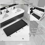 Yimobra Bathroom Runner 55"x24", Non Slip Memory Foam Bath Mat, Super Soft Water Absorbent Hallway Carpet, Machine Washable Rug for Vanity Tub Shower, Black