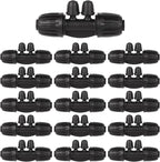 1/2 Inch to 1/4 Inch Tubing Irrigation Fittings for (1/2'' ID x 0.60''-0.63'' OD) 16mm Drip Tubing,Locked Barbed Tee Connectors (20 Pcs Barbed Tee 4-Way)