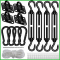 Sun Shade Sail Hardware Kit 6 Inch Heavy Duty 304 Stainless Set for Triangle Rectangle Sun Shade Sail Installation, Awning Attachment Set for Patio, Garden Outdoors Sun Protection Rainshield (46 Pcs)