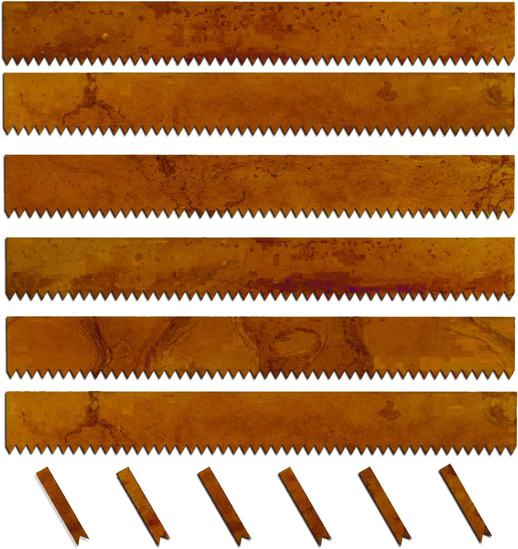 Cor-Ten Steel Landscape Edging with Rust Patina Finish, Pre-Rusted Cor-Ten Steel Landscape Edging, 42 inch Strips, 8 inch Depth (6 Pack)